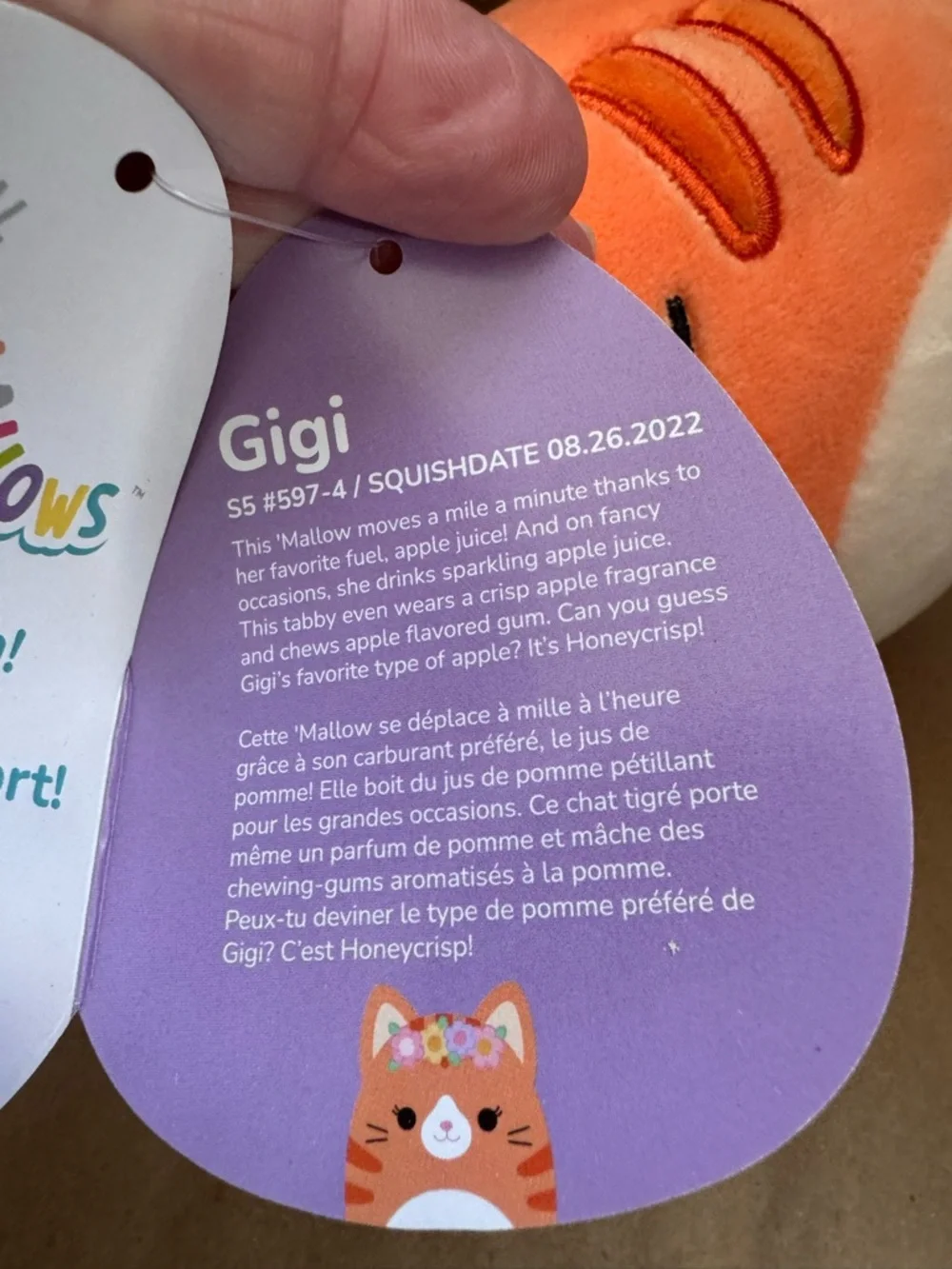 NWT 5” Squishmallows Gigi the Orange Cat - Picture 3 of 3